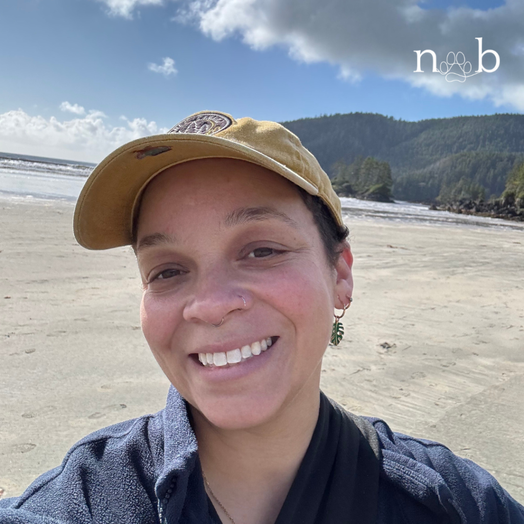 woman smiling on beach at san josef bay